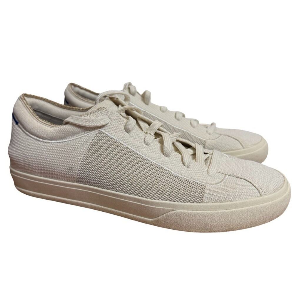 Rothys The Lace Up Sneakers Cream Gold Trim Womens Shoes Casual Comfort sz 9